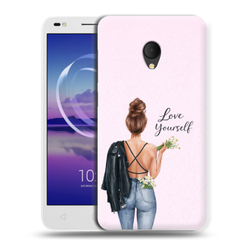 Силиконовый чехол на Alcatel U5 HD 5047d с принтом женский