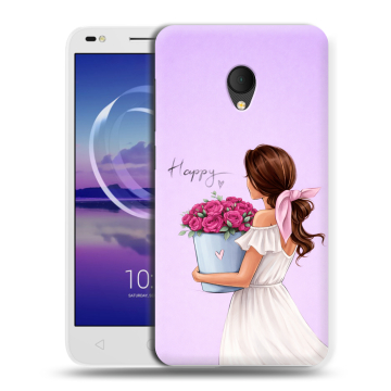Силиконовый чехол на Alcatel U5 HD 5047d с принтом женский