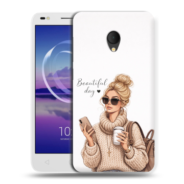Силиконовый чехол на Alcatel U5 HD 5047d с принтом женский