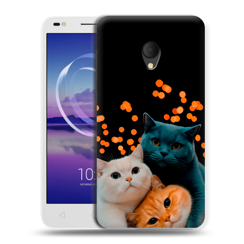 Силиконовый чехол на Alcatel U5 HD 5047d с принтом Кошки Силиконовый чехол на Alcatel U5 HD 5047d с принтом Кошки