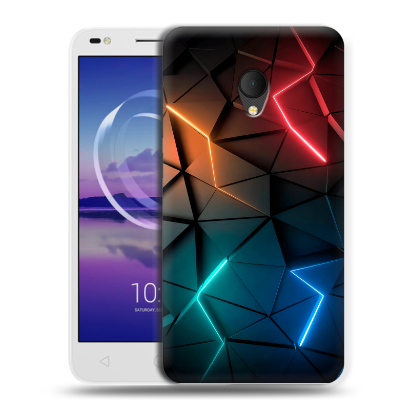 Силиконовый чехол на Alcatel U5 HD 5047d с принтом Абстракция неон Силиконовый чехол на Alcatel U5 HD 5047d с принтом Абстракция неон