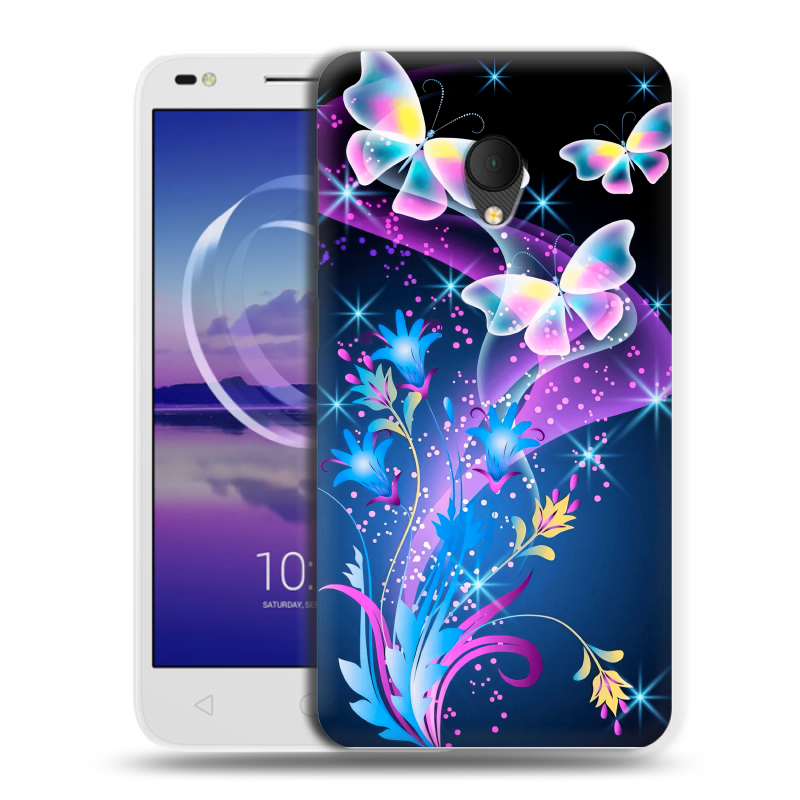 Силиконовый чехол на Alcatel U5 HD 5047d с принтом Бабочки Силиконовый чехол на Alcatel U5 HD 5047d с принтом Бабочки