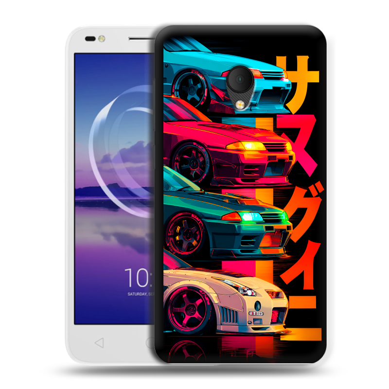 Силиконовый чехол на Alcatel U5 HD 5047d с принтом Гоночные машины Силиконовый чехол на Alcatel U5 HD 5047d с принтом Гоночные машины