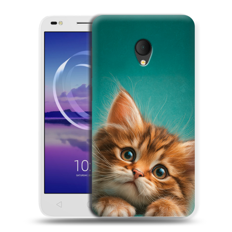 Силиконовый чехол на Alcatel U5 HD 5047d с принтом котенок Силиконовый чехол на Alcatel U5 HD 5047d с принтом котенок