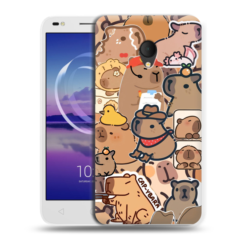 Силиконовый чехол на Alcatel U5 HD 5047d с принтом капибара Силиконовый чехол на Alcatel U5 HD 5047d с принтом капибара