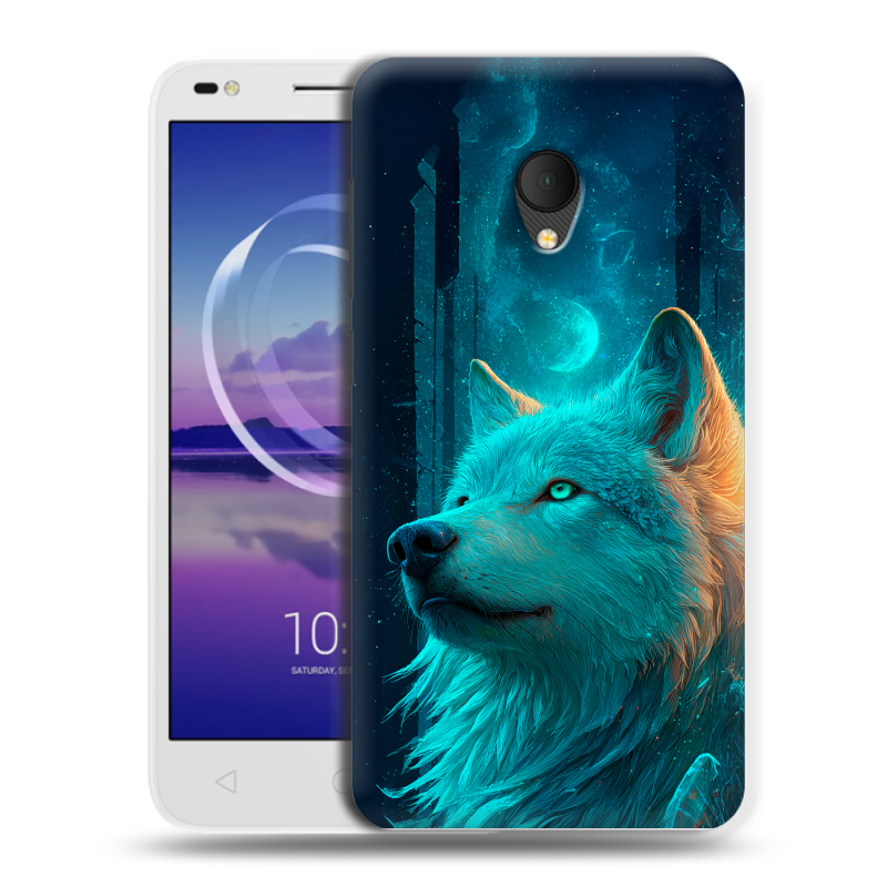 Силиконовый чехол на Alcatel U5 HD 5047d с принтом бабочки саккура Силиконовый чехол на Alcatel U5 HD 5047d с принтом бабочки саккура