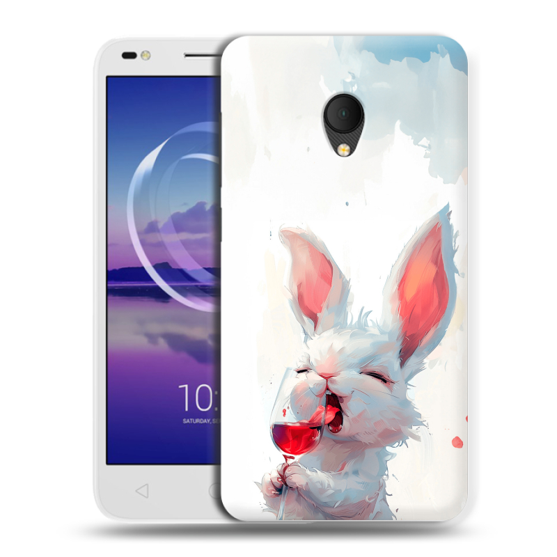 Силиконовый чехол на Alcatel U5 HD 5047d с принтом кролик зайчик Силиконовый чехол на Alcatel U5 HD 5047d с принтом кролик зайчик