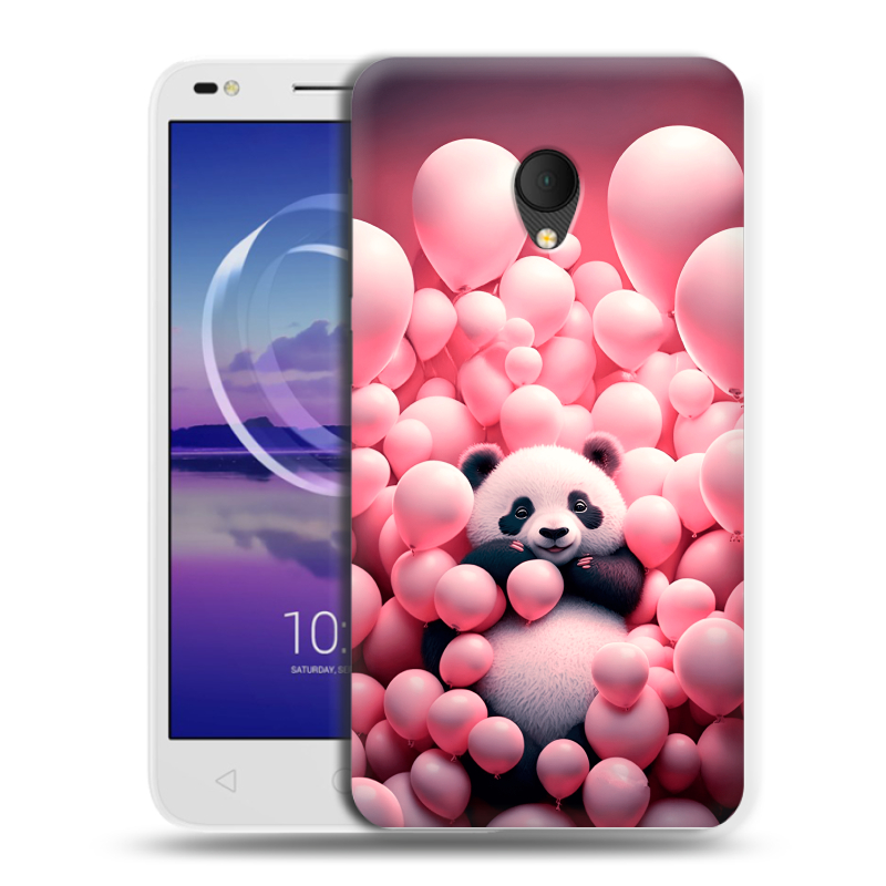 Силиконовый чехол на Alcatel U5 HD 5047d с принтом Панда Силиконовый чехол на Alcatel U5 HD 5047d с принтом Панда