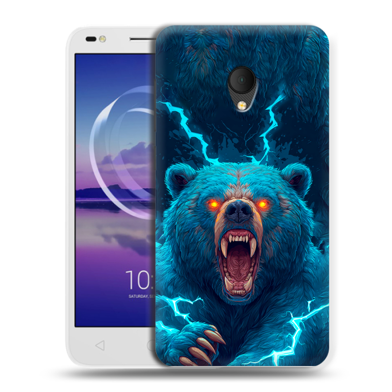 Силиконовый чехол на Alcatel U5 HD 5047d с принтом Медведь Силиконовый чехол на Alcatel U5 HD 5047d с принтом Медведь