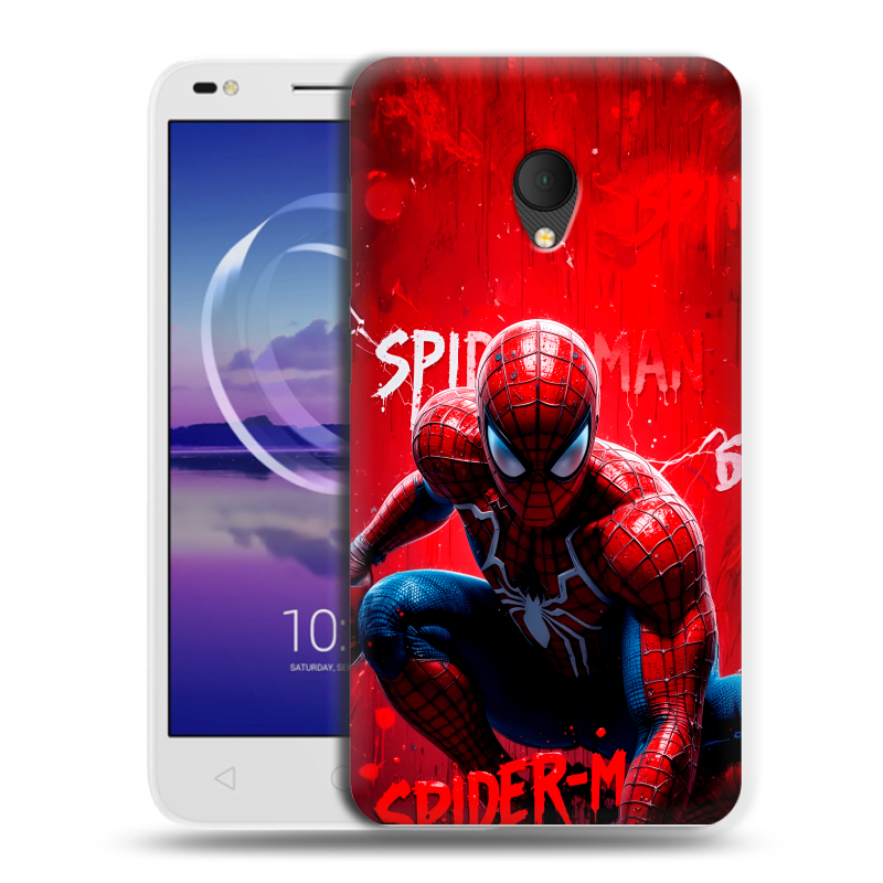 Силиконовый чехол на Alcatel U5 HD 5047d с принтом Spiderman Человек паук Силиконовый чехол на Alcatel U5 HD 5047d с принтом Spiderman Человек паук
