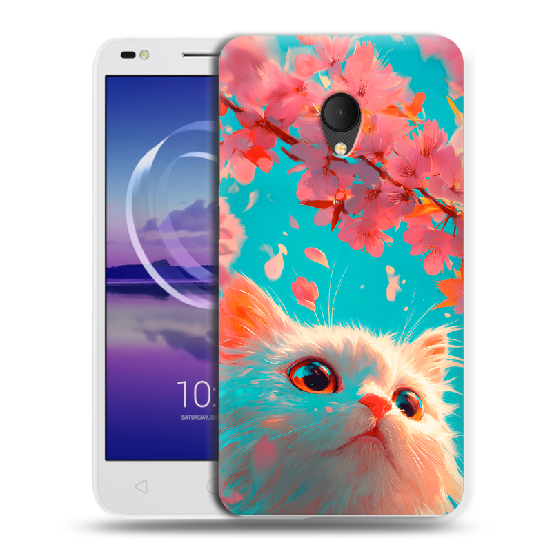 Силиконовый чехол на Alcatel U5 HD 5047d с принтом Красивый кот Силиконовый чехол на Alcatel U5 HD 5047d с принтом Красивый кот