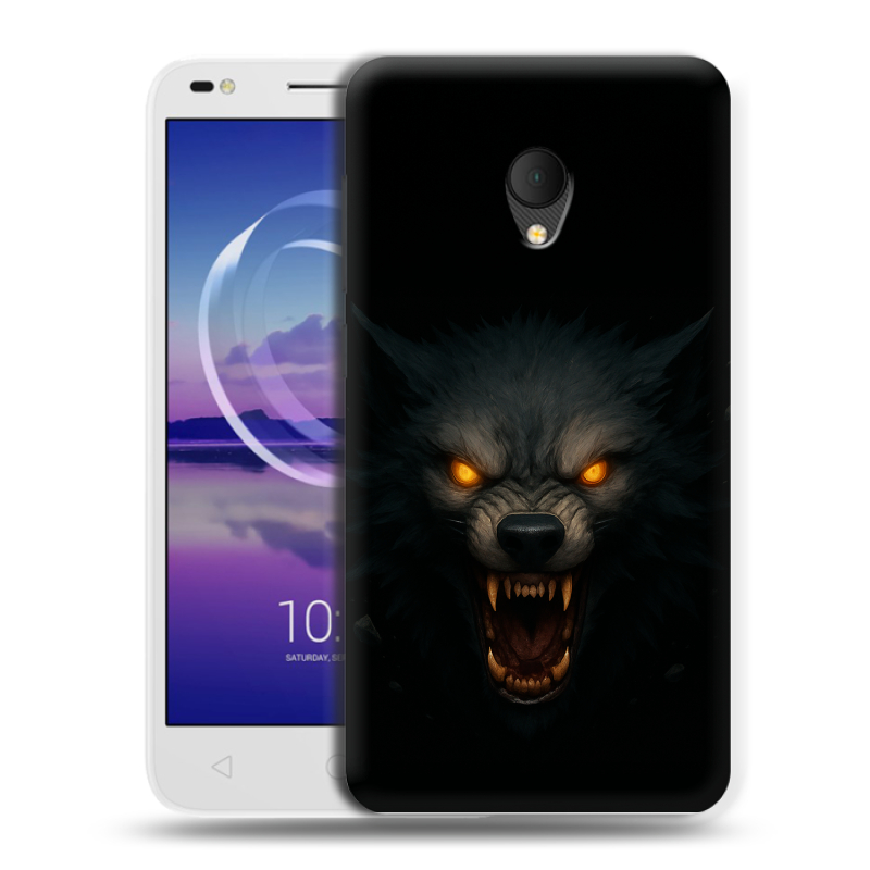 Силиконовый чехол на Alcatel U5 HD 5047d с принтом Волк Силиконовый чехол на Alcatel U5 HD 5047d с принтом Волк