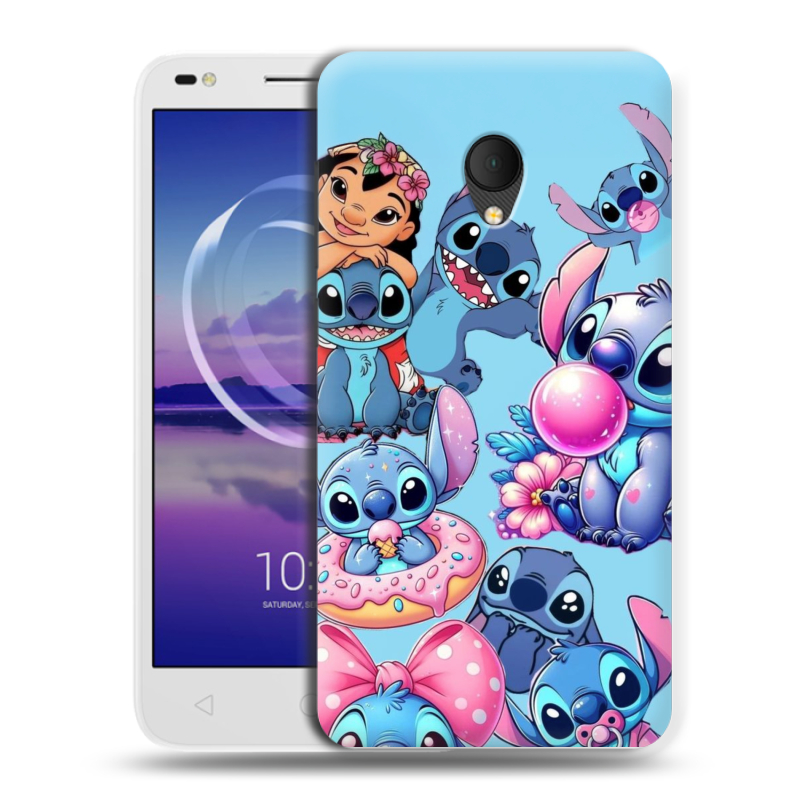 Силиконовый чехол на Alcatel U5 HD 5047d с принтом Лило и Стич Силиконовый чехол на Alcatel U5 HD 5047d с принтом Лило и Стич