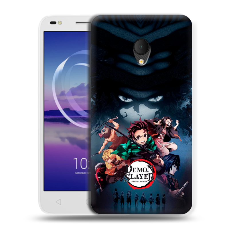 Силиконовый чехол на Alcatel U5 HD 5047d с принтом Demon Slayer Клинок рассекающий демонов Силиконовый чехол на Alcatel U5 HD 5047d с принтом Demon Slayer Клинок рассекающий демонов