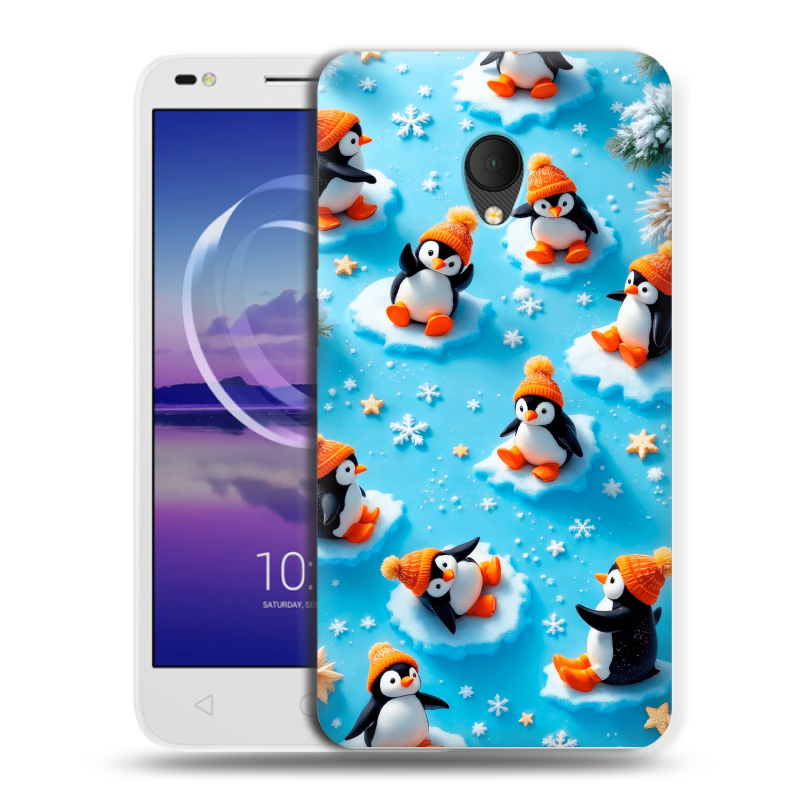 Силиконовый чехол на Alcatel U5 HD 5047d с принтом Новый год Силиконовый чехол на Alcatel U5 HD 5047d с принтом Новый год
