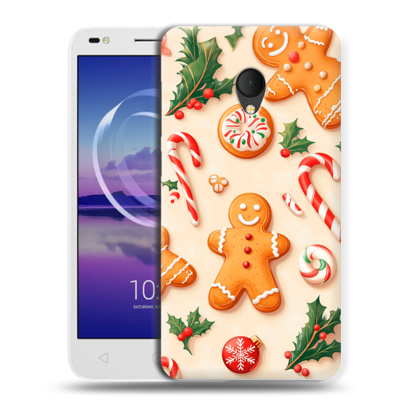 Силиконовый чехол на Alcatel U5 HD 5047d с принтом Новый год Силиконовый чехол на Alcatel U5 HD 5047d с принтом Новый год