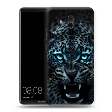 Силиконовый чехол на Huawei Mate 10 с принтом Темный леопард Силиконовый чехол на Huawei Mate 10 с принтом Темный леопард