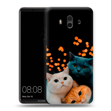 Силиконовый чехол на Huawei Mate 10 с принтом Кошки Силиконовый чехол на Huawei Mate 10 с принтом Кошки