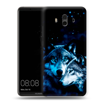 Силиконовый чехол на Huawei Mate 10 с принтом Волки Силиконовый чехол на Huawei Mate 10 с принтом Волки