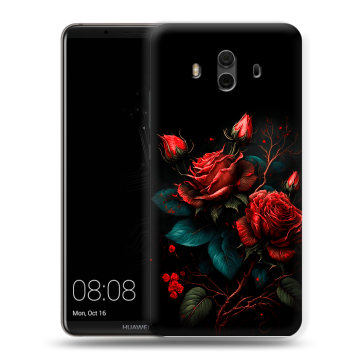 Силиконовый чехол на Huawei Mate 10 с принтом Розы красные