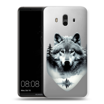 Силиконовый чехол на Huawei Mate 10 с принтом Волк в лесу Силиконовый чехол на Huawei Mate 10 с принтом Волк в лесу