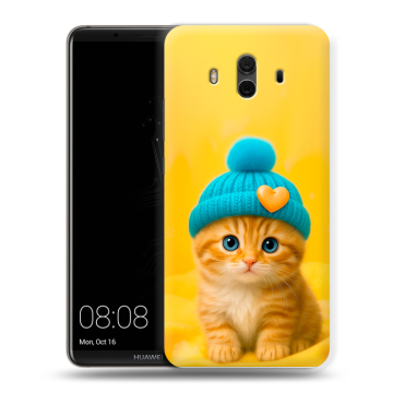 Силиконовый чехол на Huawei Mate 10 с принтом Котенок в шапке Силиконовый чехол на Huawei Mate 10 с принтом Котенок в шапке