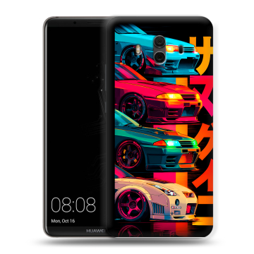 Силиконовый чехол на Huawei Mate 10 с принтом Гоночные машины