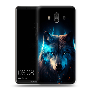 Силиконовый чехол на Huawei Mate 10 с принтом Волк ночной