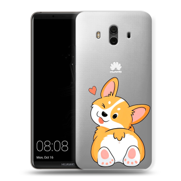 Силиконовый чехол на Huawei Mate 10 с принтом Корги