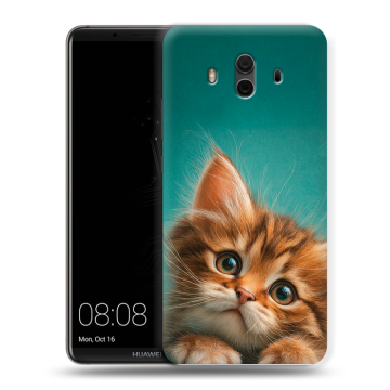 Силиконовый чехол на Huawei Mate 10 с принтом котенок