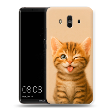 Силиконовый чехол на Huawei Mate 10 с принтом котенок