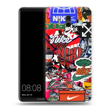 Силиконовый чехол на Huawei Mate 10 с принтом Найк Nike яркий