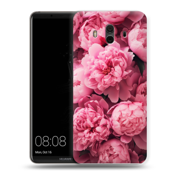 Силиконовый чехол на Huawei Mate 10 с принтом цветы пионы