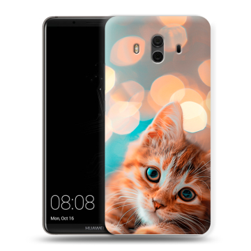 Силиконовый чехол на Huawei Mate 10 с принтом котик Силиконовый чехол на Huawei Mate 10 с принтом котик