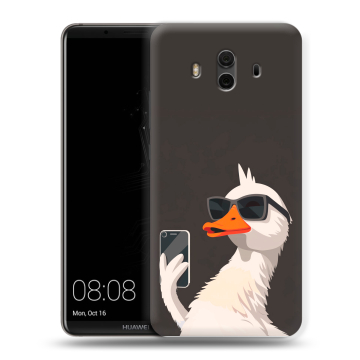 Силиконовый чехол на Huawei Mate 10 с принтом утка в очках