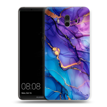 Силиконовый чехол на Huawei Mate 10 с принтом синий мрамор Силиконовый чехол на Huawei Mate 10 с принтом синий мрамор