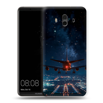 Силиконовый чехол на Huawei Mate 10 с принтом самолет