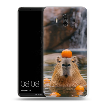 Силиконовый чехол на Huawei Mate 10 с принтом Капибара с апельсином Силиконовый чехол на Huawei Mate 10 с принтом Капибара с апельсином