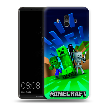 Силиконовый чехол на Huawei Mate 10 с принтом Майнкрафт