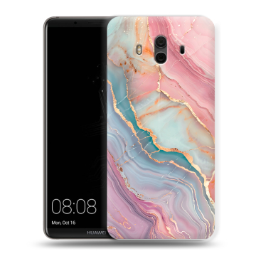 Силиконовый чехол на Huawei Mate 10 с принтом розовый мрамор
