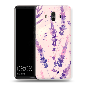 Силиконовый чехол на Huawei Mate 10 с принтом цветы лаванда