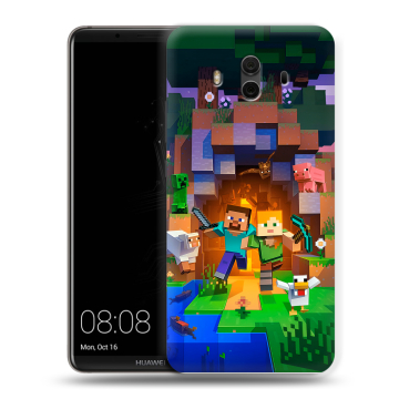 Силиконовый чехол на Huawei Mate 10 с принтом Майнкрафт Minecraft