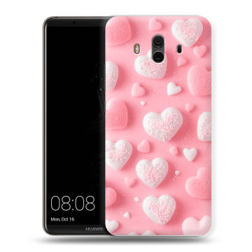 Силиконовый чехол на Huawei Mate 10 с принтом Сердечки