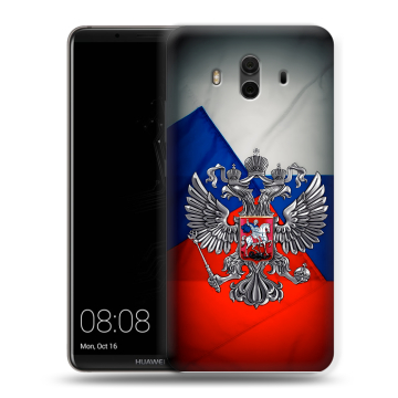 Силиконовый чехол на Huawei Mate 10 с принтом Флаг России