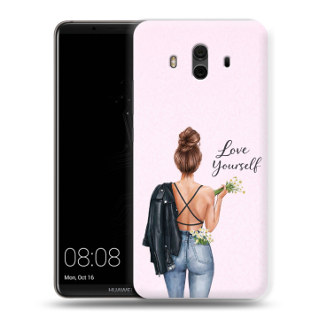 Силиконовый чехол на Huawei Mate 10 с принтом женский