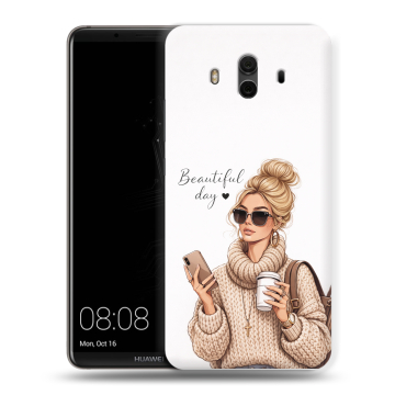 Силиконовый чехол на Huawei Mate 10 с принтом женский