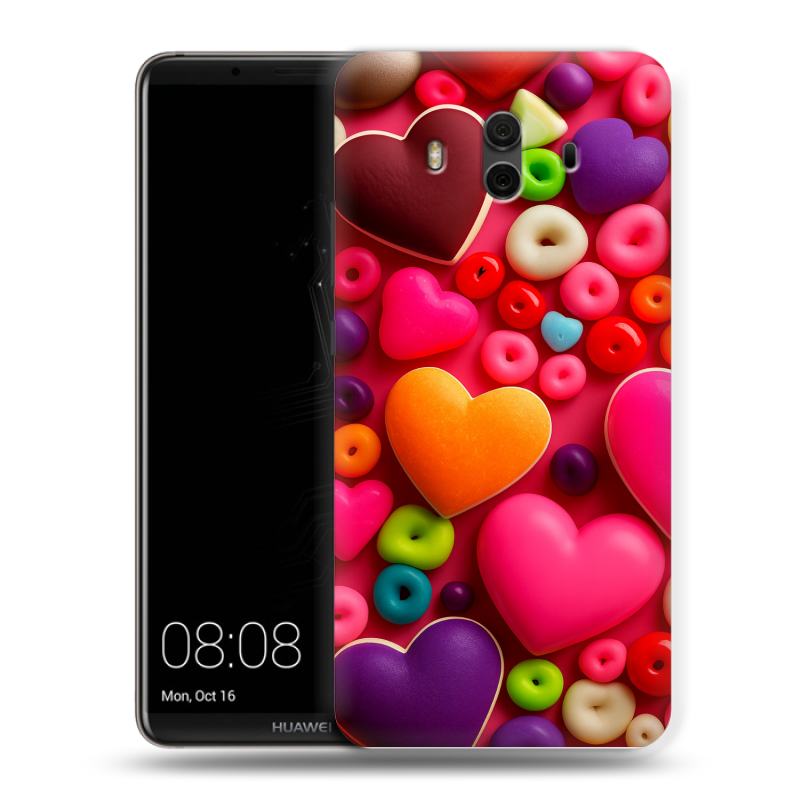 Силиконовый чехол на Huawei Mate 10 с принтом Сердечки Силиконовый чехол на Huawei Mate 10 с принтом Сердечки