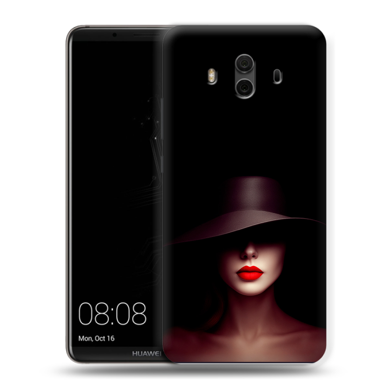 Пластиковый чехол на Huawei Mate 10 с принтом Девушка в шляпе Пластиковый чехол на Huawei Mate 10 с принтом Девушка в шляпе