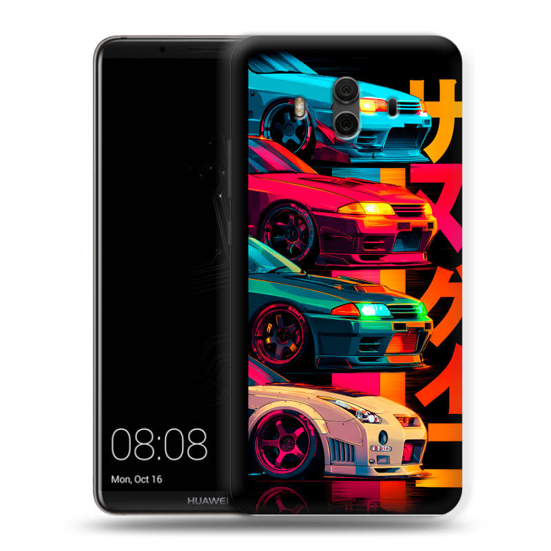Силиконовый чехол на Huawei Mate 10 с принтом Гоночные машины Силиконовый чехол на Huawei Mate 10 с принтом Гоночные машины