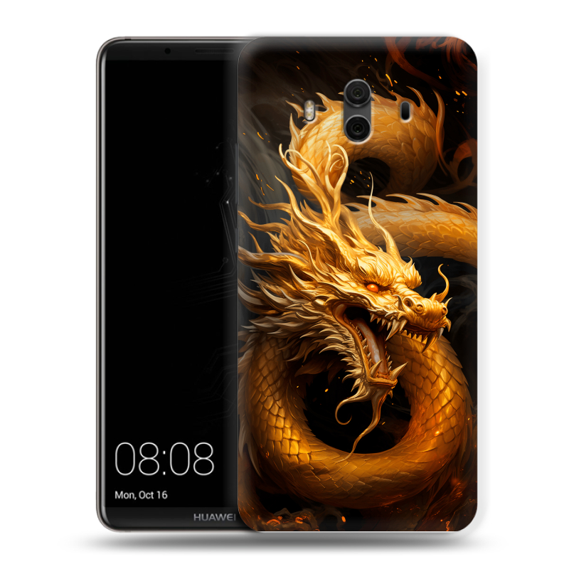 Пластиковый чехол на Huawei Mate 10 с принтом Золотой дракон Пластиковый чехол на Huawei Mate 10 с принтом Золотой дракон